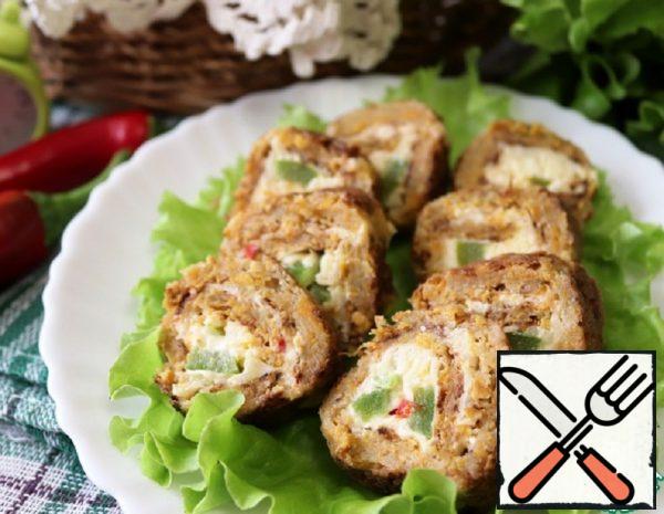 Snack Zucchini Rolls with Cheese Filling Recipe