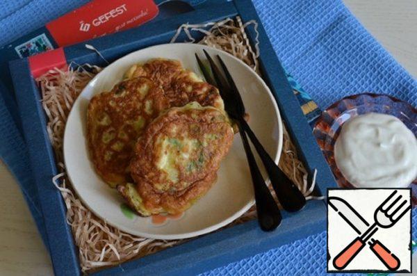 Zucchini Pancakes with Egg and Herbs Recipe