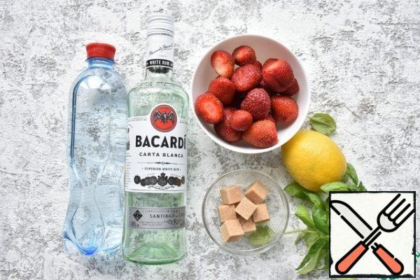 Preparing products for making a cocktail.