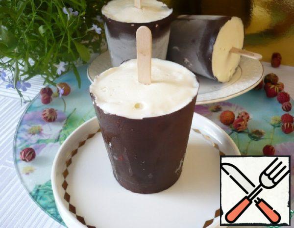Homemade Cream Ice Cream in Chocolate Recipe