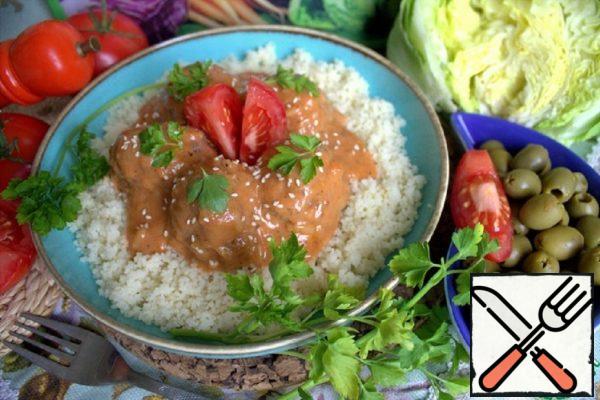 Meatballs in Gravy with Couscous Recipe