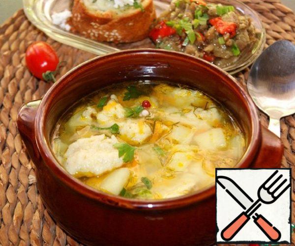 Soup with Buttered Garlic Dumplings Recipe