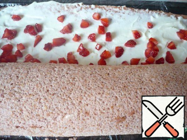 Carefully fold the roll, if necessary, helping the food wrap.
