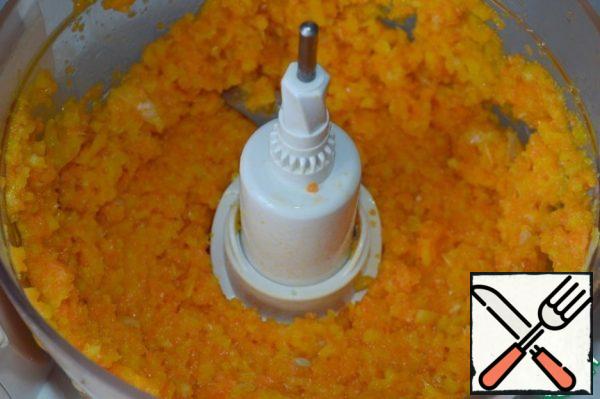 Chop everything in a food processor or using a meat grinder.