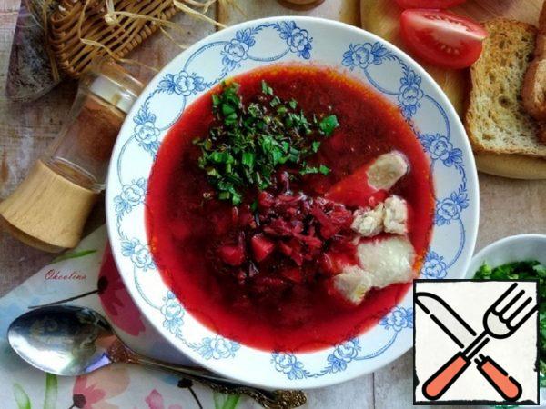 Chicken Soup with Beetroot and Rice Recipe