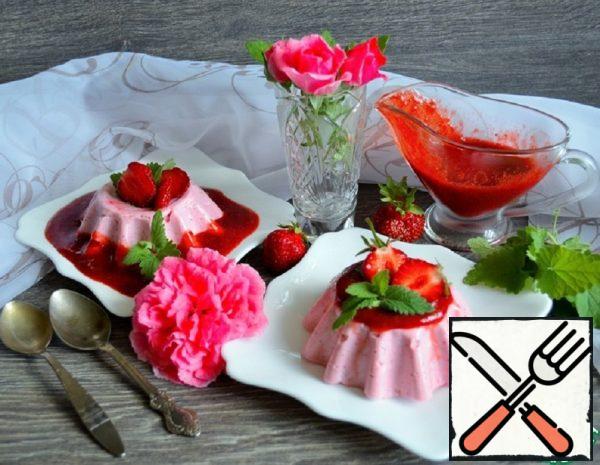 Yogurt Blancmange with Strawberries Recipe