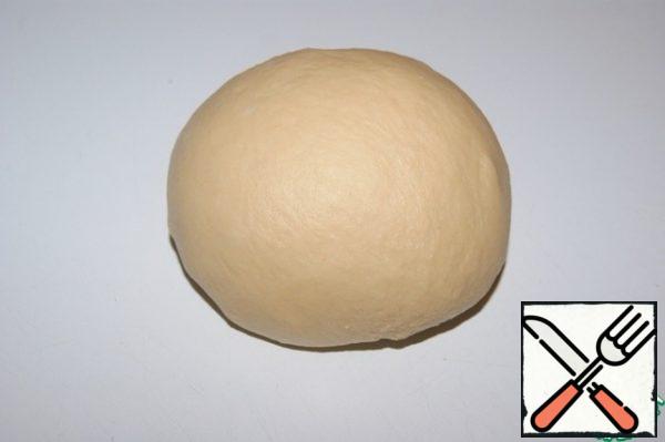 Roll the dough into a ball and place in a warm place for 40 minutes.