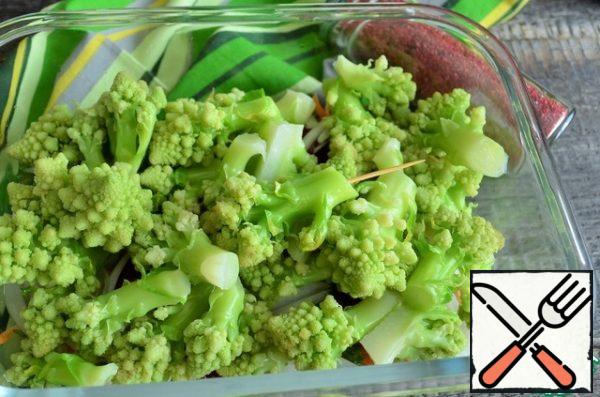 Prick each head with a toothpick. Add to the vegetables.