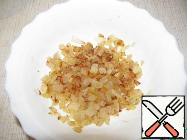 Finely chop the onion and fry until Golden.