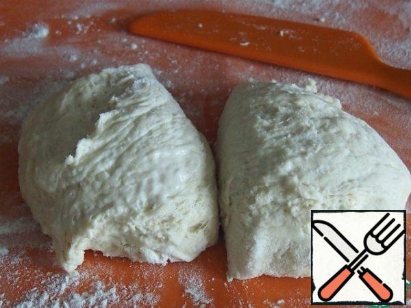 Divide the dough into two parts.