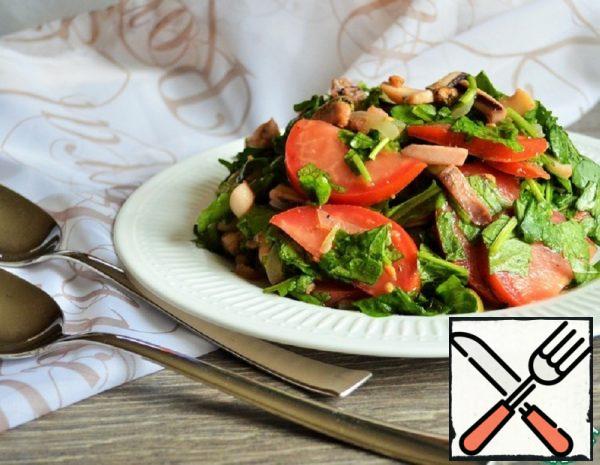 Warm Salad with Arugula and Seafood Recipe