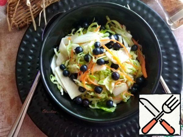 For serving, I put the salad in a beautiful bowl.