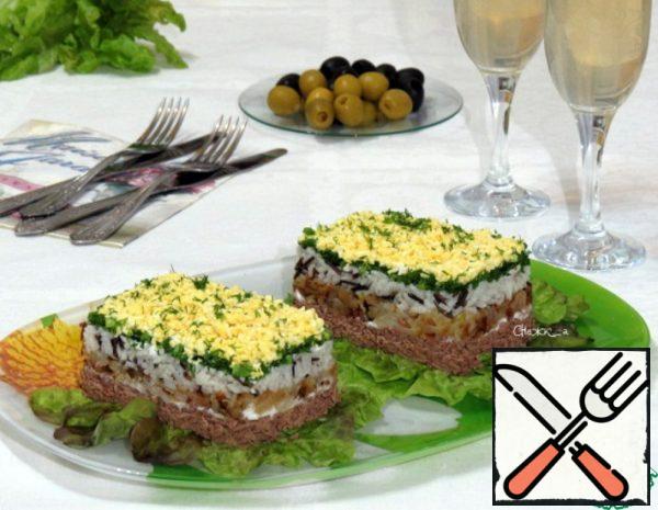 Salad with Rice and Chicken Liver Recipe