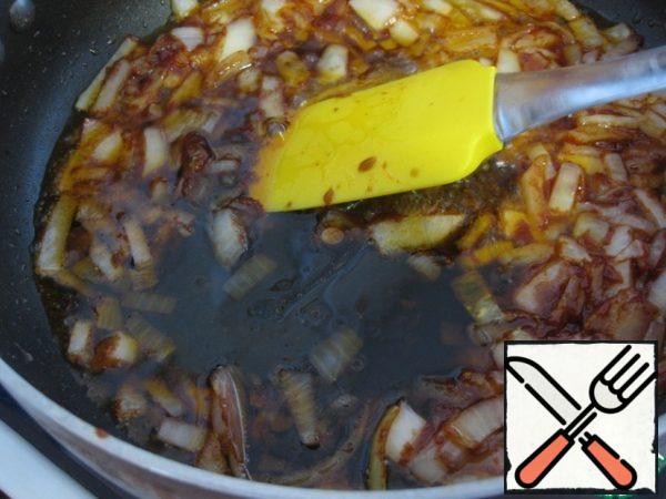 Add the soy sauce and vinegar and warm for another minute.