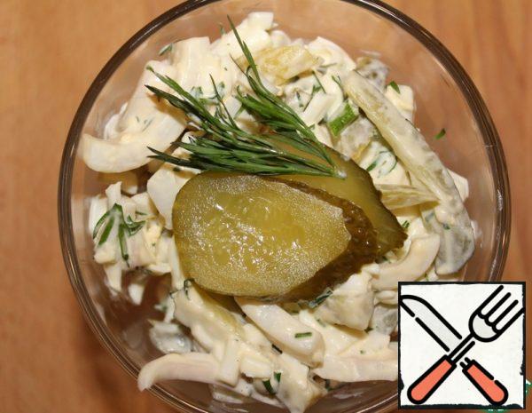 Salad with Squid and pickled Cucumbers Recipe