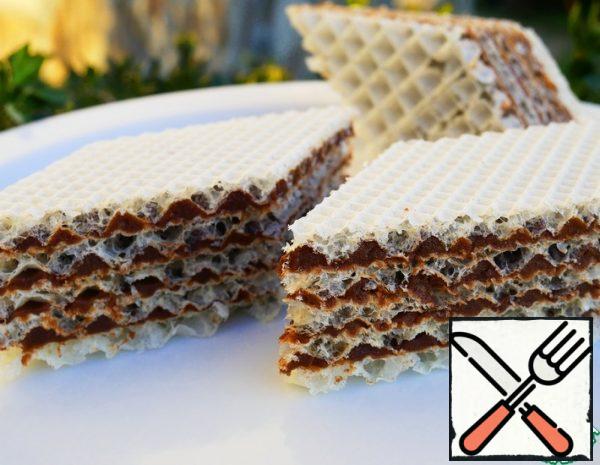 Waffle Cake with Chocolate Cream Recipe