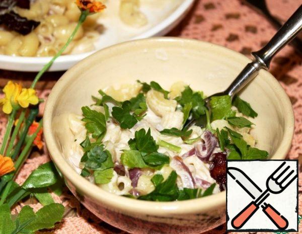 Noodles and Bacon in Cream Filling Recipe