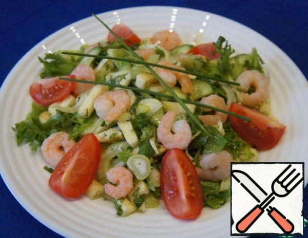Green Salad with Prawns Recipe