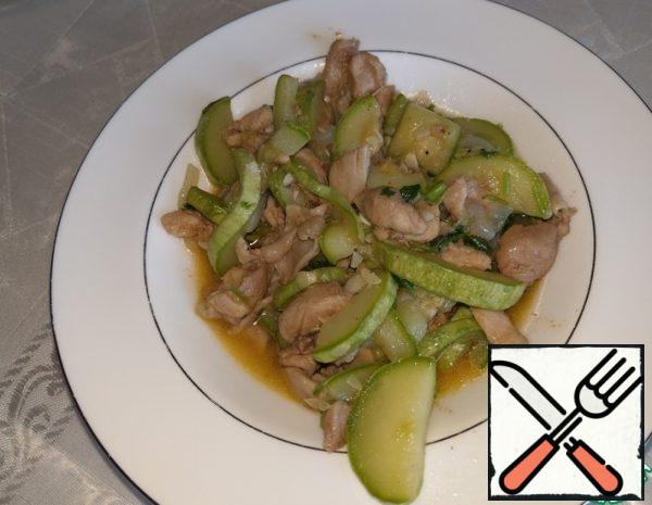 Fried Zucchini with Chicken Breast Recipe