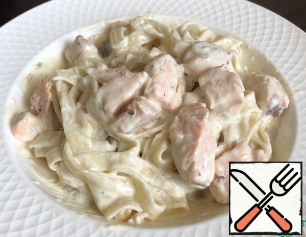 The Pasta with the Sauce and Salmon Recipe