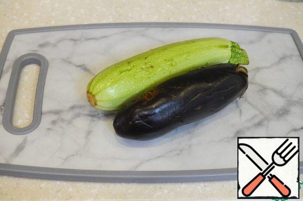 We will need thin zucchini and eggplant.