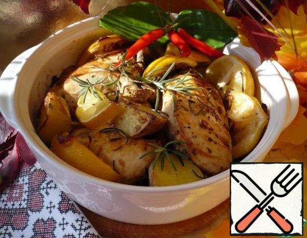 Fried Chicken with Potatoes and Mushrooms Recipe