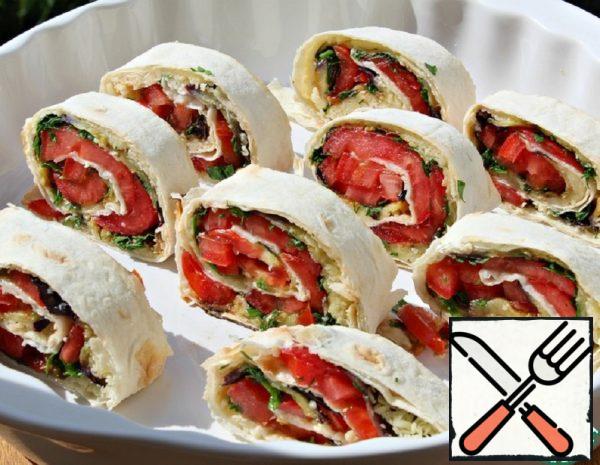 Pita Bread Roll with Eggplant Recipe