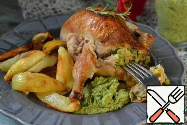 Stuffed with Chicken Pesto and Peas Recipe