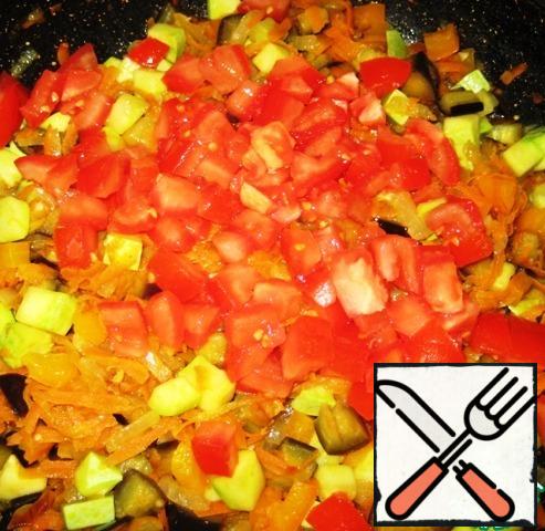 Add diced tomatoes (the skin can be removed if desired). Stir.