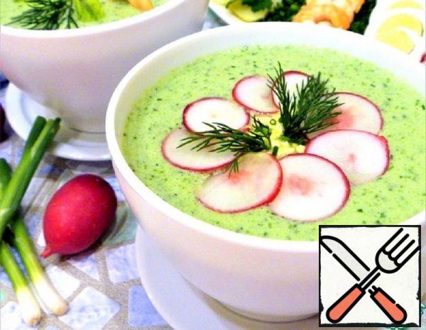 Cold Kefir Soup with Green Vegetables Recipe