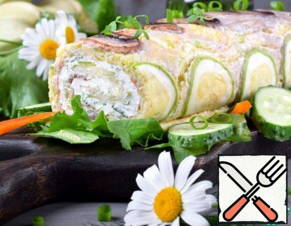 Zucchini and Mushroom Snack Roll Recipe