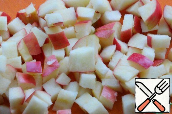 Cut the Apple into a small cube (remove the seed pod, do not peel)