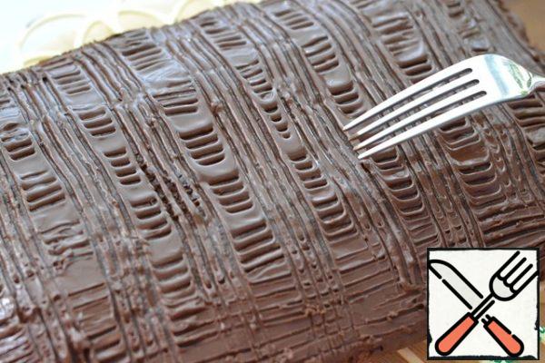 Decorate as desired. I just used a fork to apply the stripes.

Cut into pieces and you can invite guests.