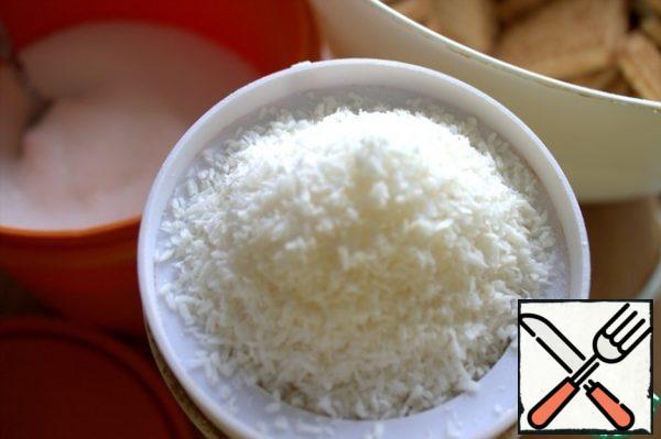 Coconut crushed in a coffee grinder, too, to make the cream more tender.