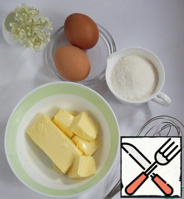 Soft butter beat with sugar until fluffy.