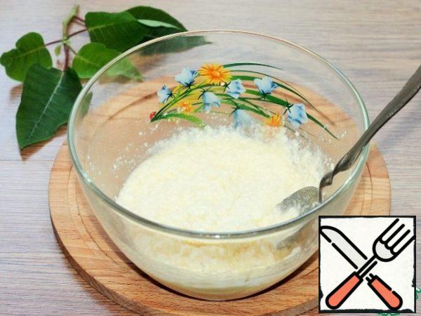 Combine the egg mixture with the cottage cheese.