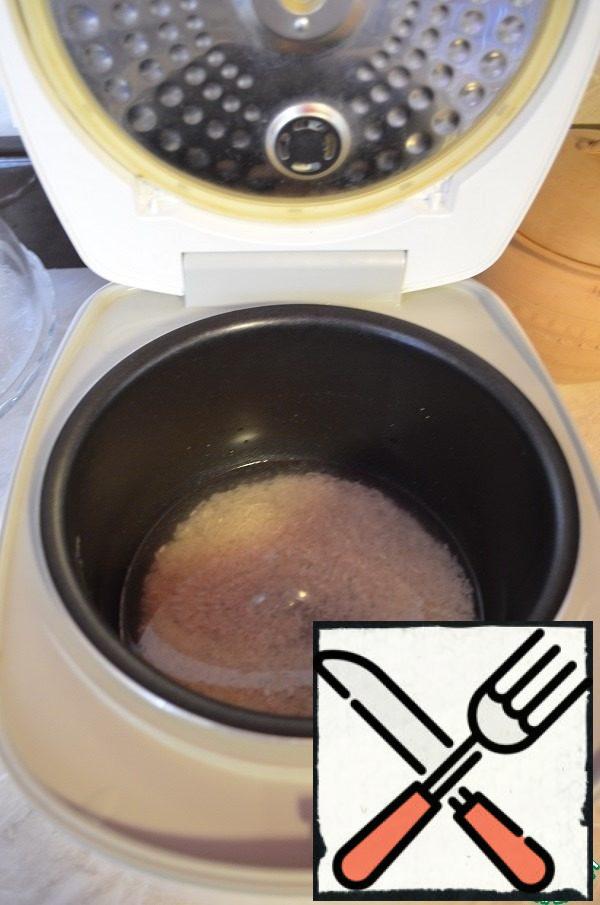 Wash the rice well. Boil it in a convenient way for You, I boil it in a slow cooker on the "Hard rice" mode.