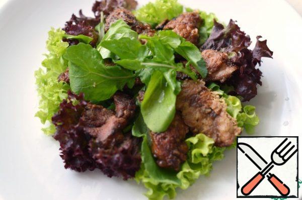 5. put the warm liver on Top.
