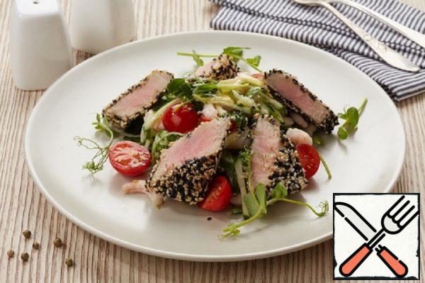 Hot salad with Sesame-crusted Tuna Recipe