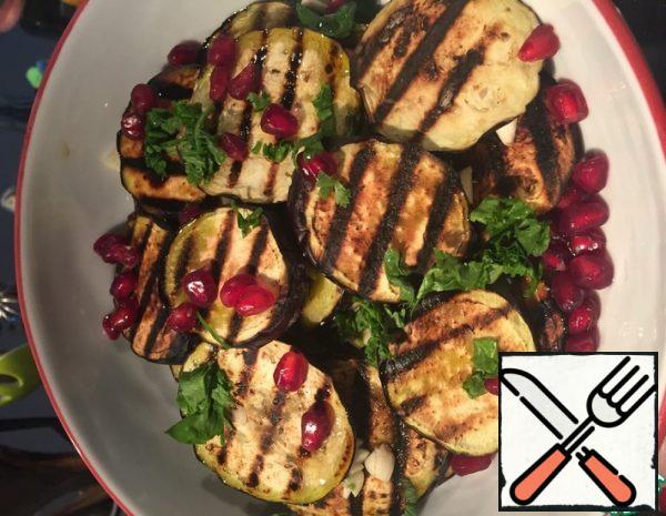 Eggplant, Herbs and Pomegranate Snack Recipe