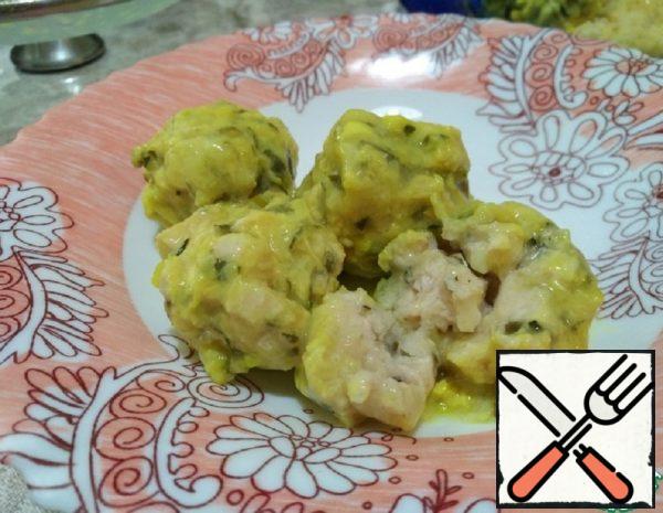 Tender Chicken Fillet Balls with Zucchini Recipe