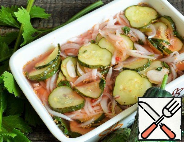 Pickled Cucumbers with Onions in the Microwave Recipe