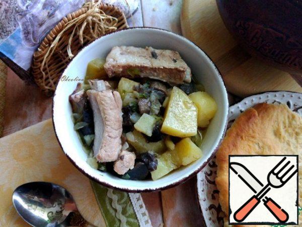 Potatoes with Mushrooms and Meat Recipe