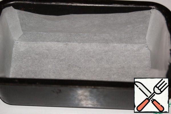 Cover the form with 8x15 cm baking paper, I will give at the end a link on how to do it correctly.
