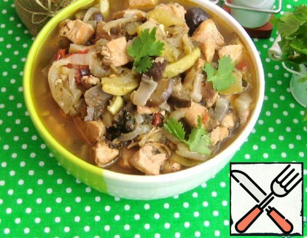 Vegetable Stew with Chicken Fillet and Coriander Recipe
