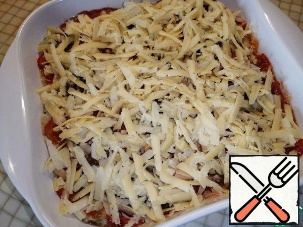 Sprinkle with grated cheese on top.