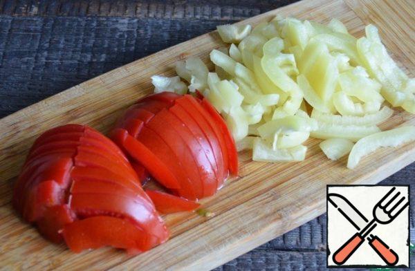 Wash, dry and chop the vegetables.