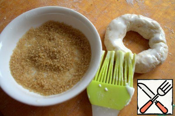 Brush each roll with sour cream or cream or egg.