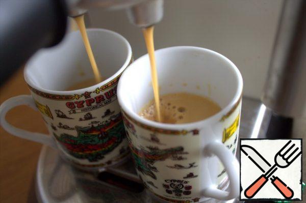 Making coffee.