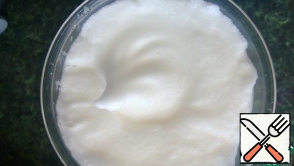 Whisk the whites with lemon juice to peaks.